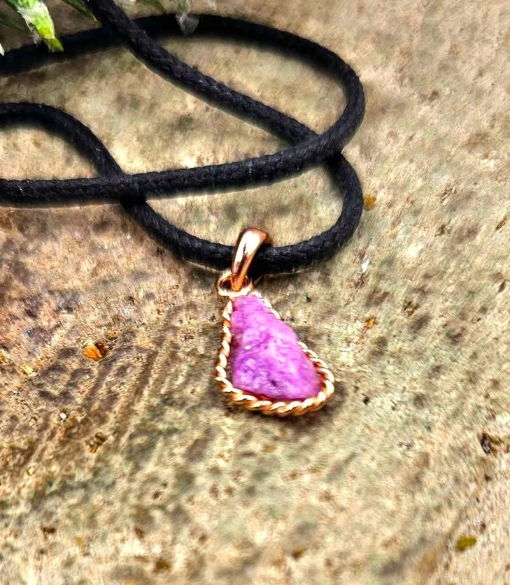 Genuine Sugilite Raw Stone Pendant - My Aura Gemstones