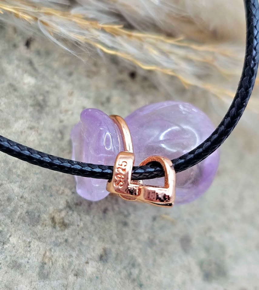 Nature Lavender Amethyst Coin Purse Pendant Necklace