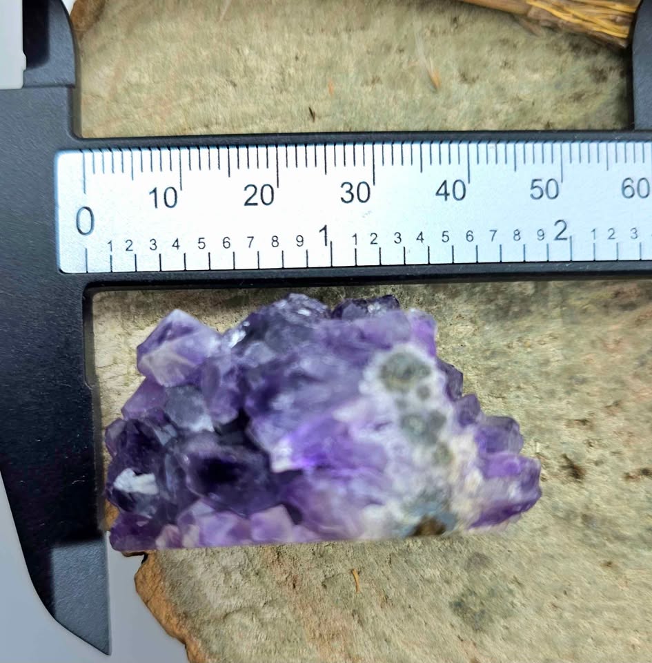 Nature Orange Calcite Bear &amp; Amethyst Cave Decor Figure.