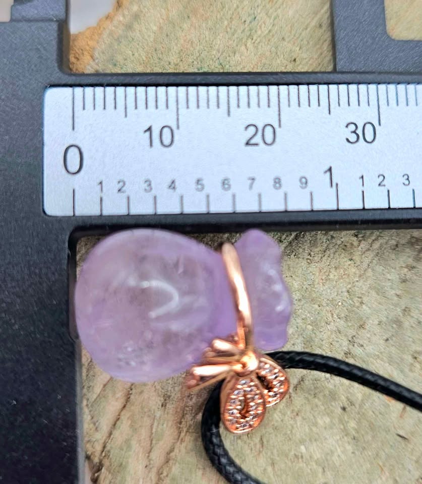 Nature Lavender Amethyst Coin Purse Pendant Necklace