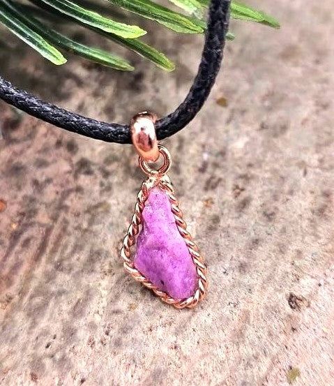 Genuine Sugilite Raw Stone Pendant - My Aura Gemstones