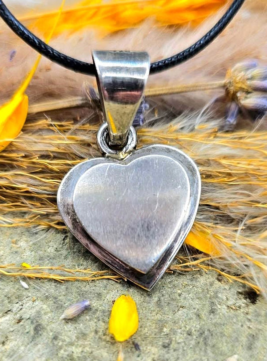 Handcrafted Sterling Silver Stamped Stacking Heart Pendant Necklace