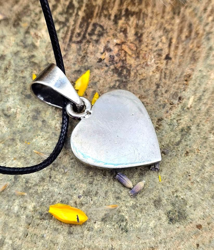 Handcrafted Sterling Silver Stamped Stacking Heart Pendant Necklace