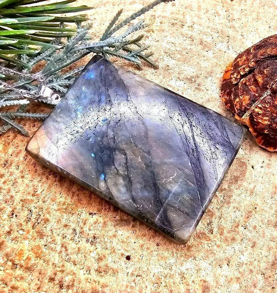 Labradorite baby angel and mother pendant necklace packaging — My Aura Gemstones