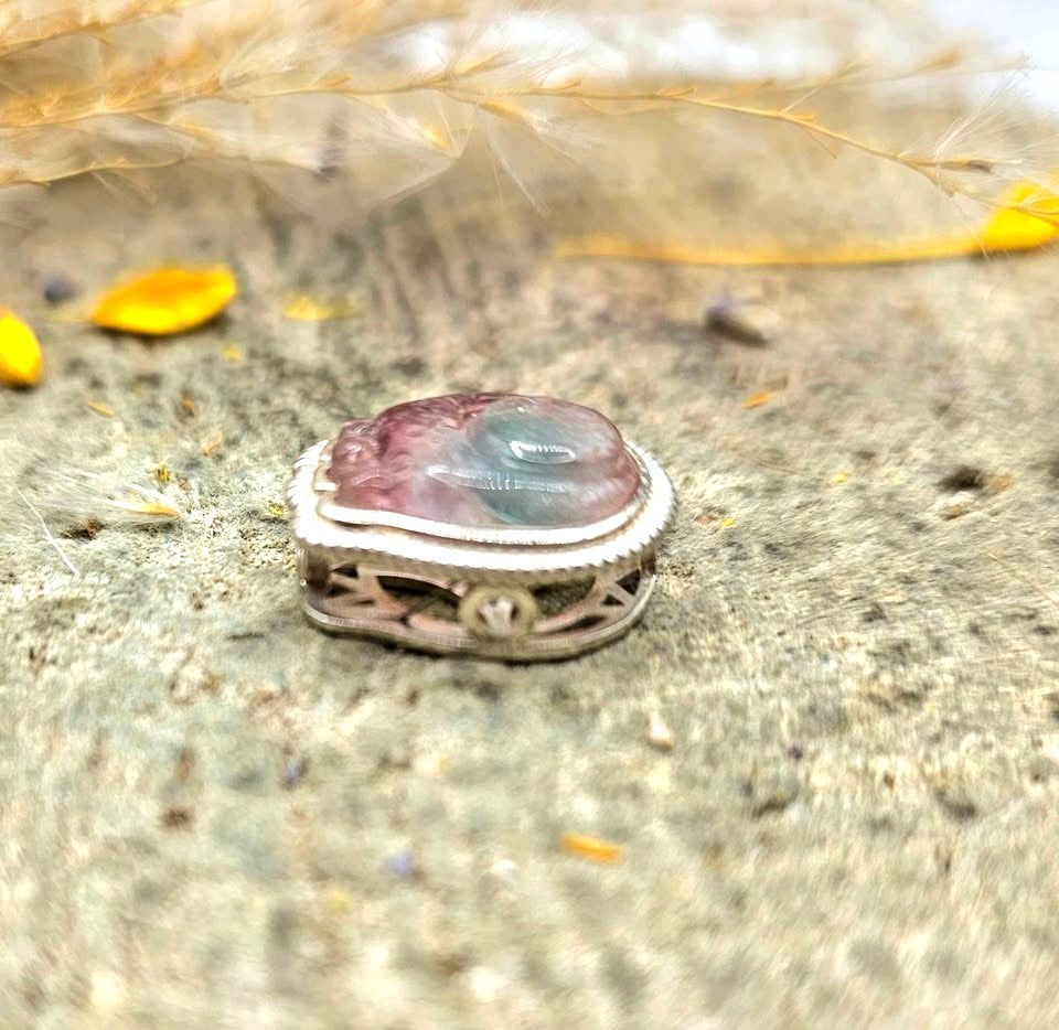 Premium Grade Watermelon Tourmaline 925 Hamster Charm Necklace