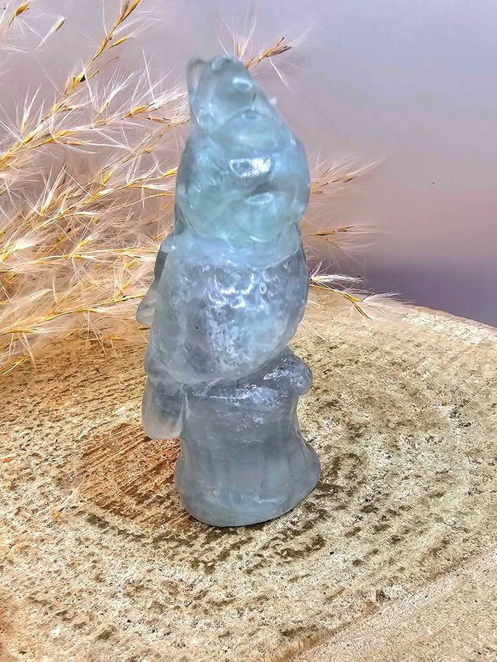 Nature Fluorite Hand Carved Parrot 2.5" Figure