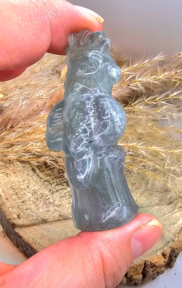 Nature Fluorite Hand Carved Parrot 2.5" Figure