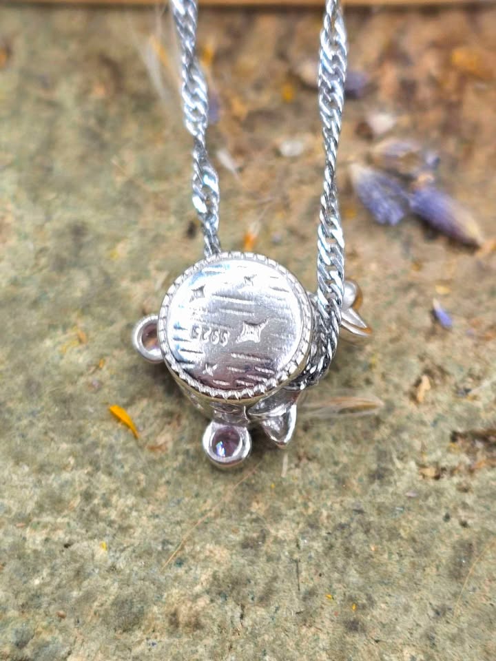 Nature Meteorite 925 Gold Fish Pendant Necklace