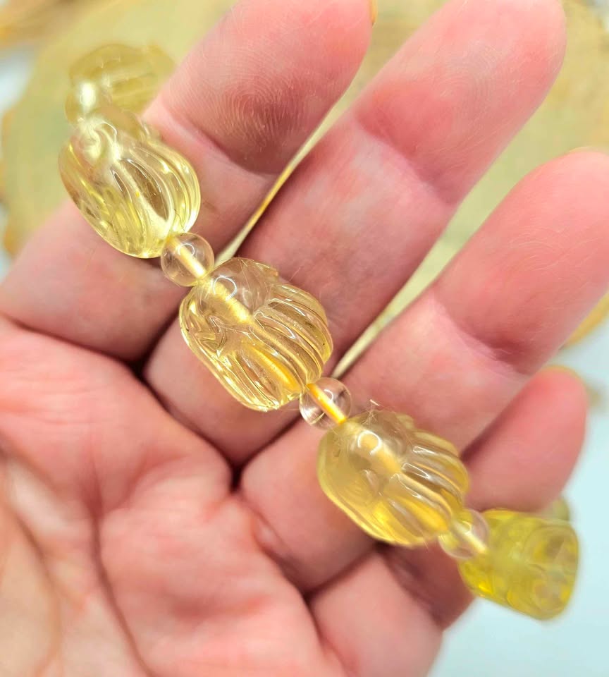 Rare Nature Citrine Hand Carved Nine Nails Fox Bracelet