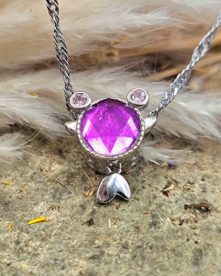 Nature Meteorite 925 Gold Fish Pendant Necklace