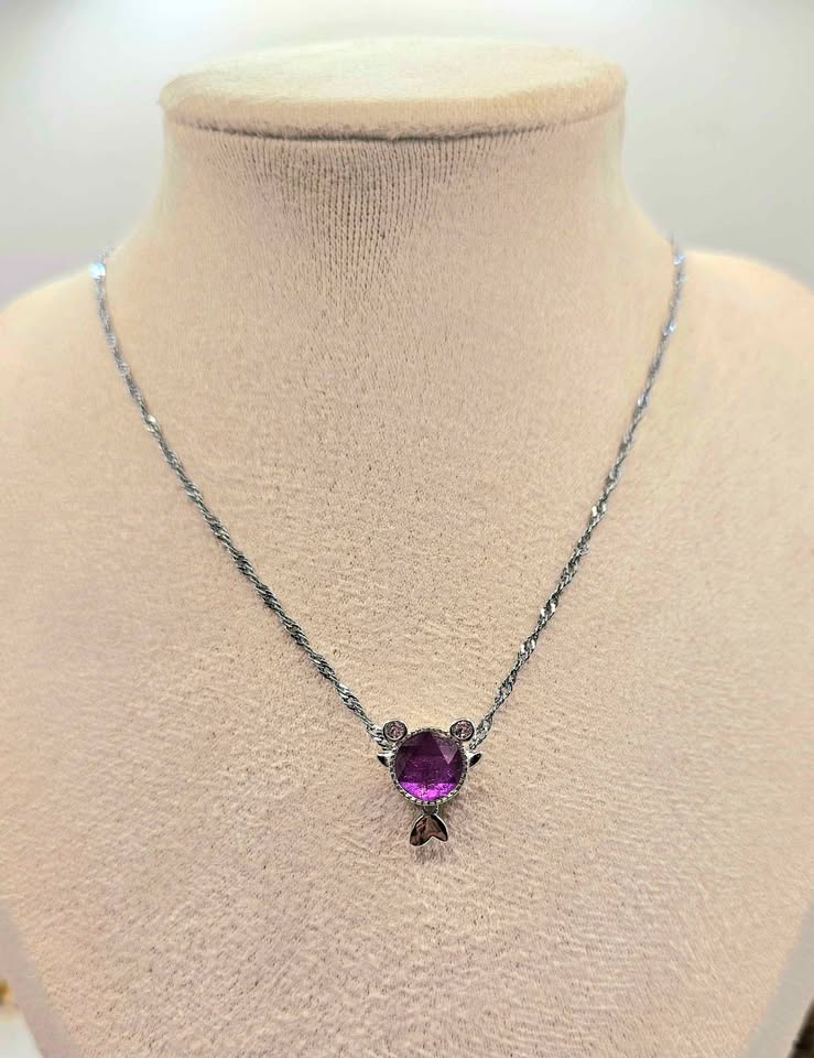 Nature Meteorite 925 Gold Fish Pendant Necklace