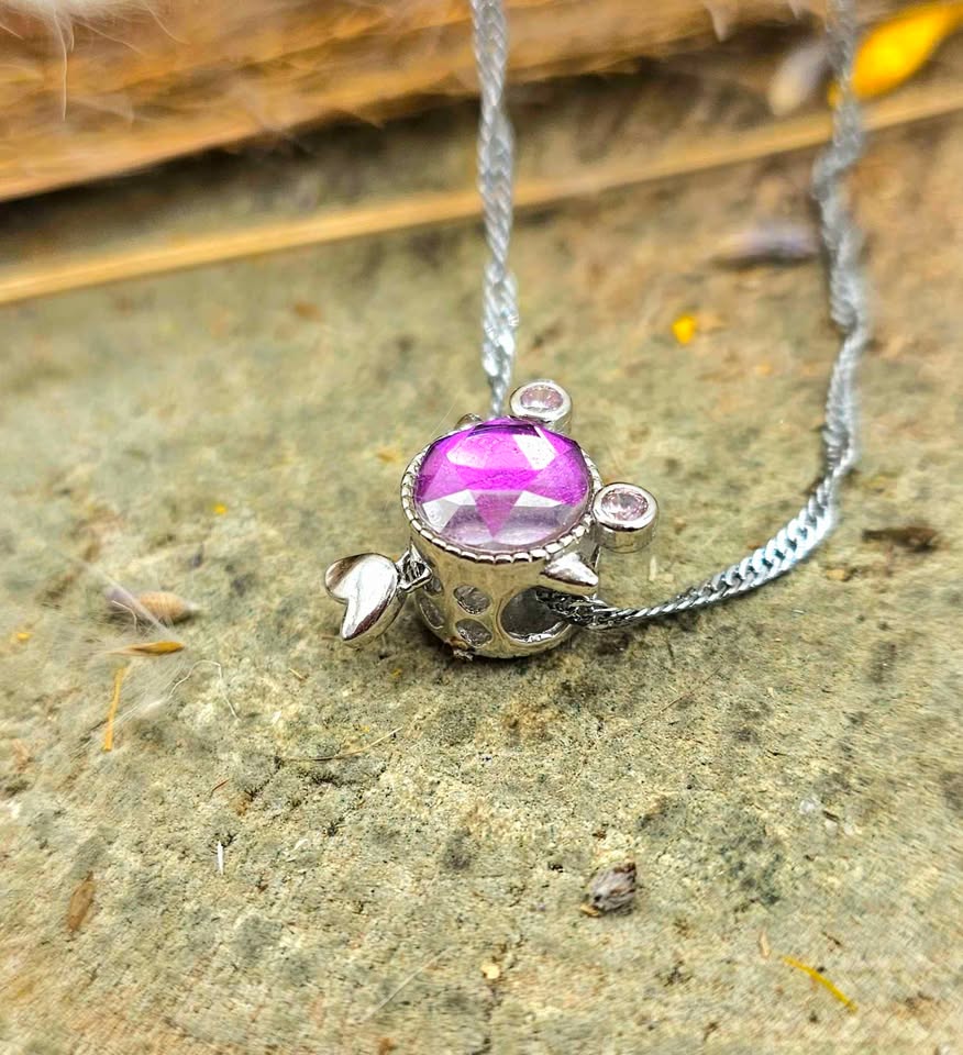 Nature Meteorite 925 Gold Fish Pendant Necklace