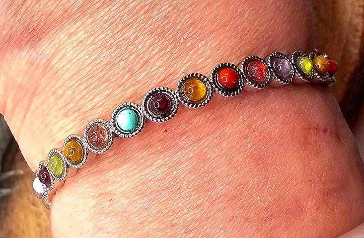 Multi Colors Mixed Nature Crystal Stones e Bangle