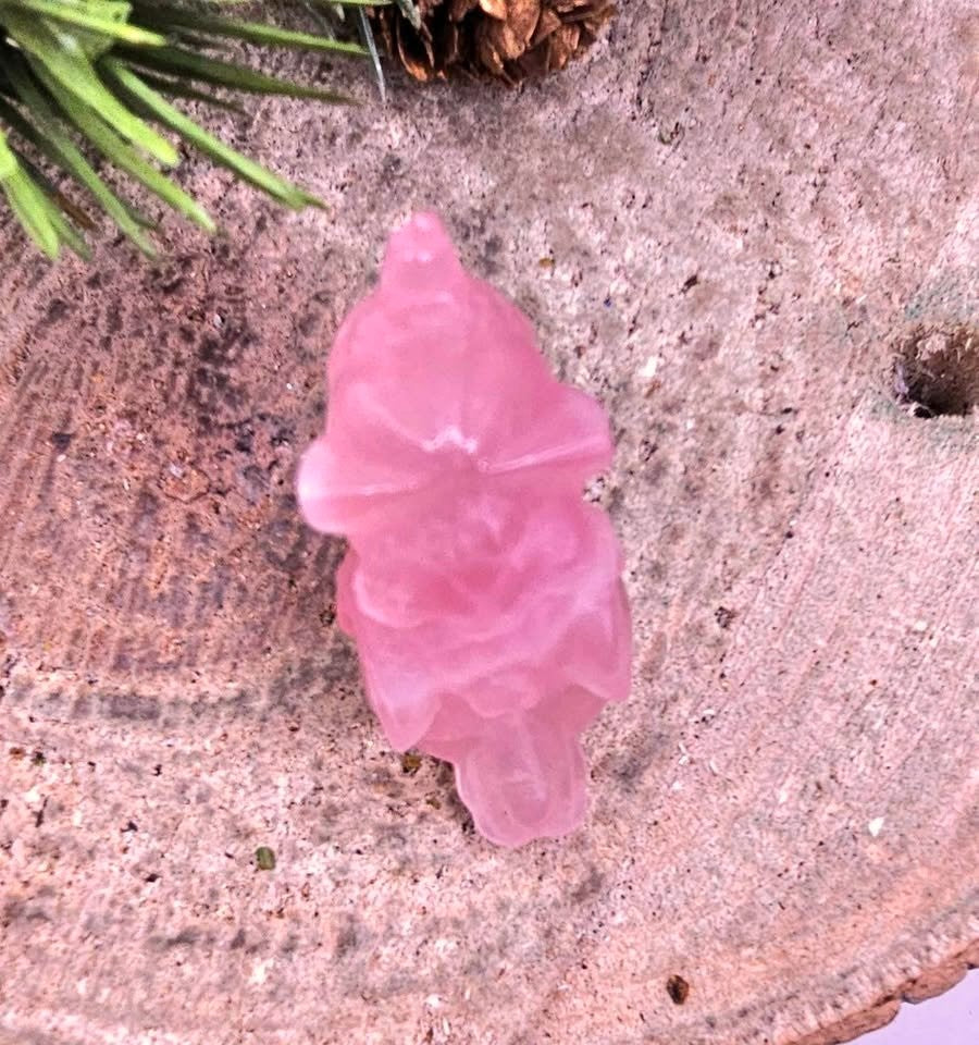 Nature Rose Quartz Hand Carved 2" Sleeping Unicorn Figure