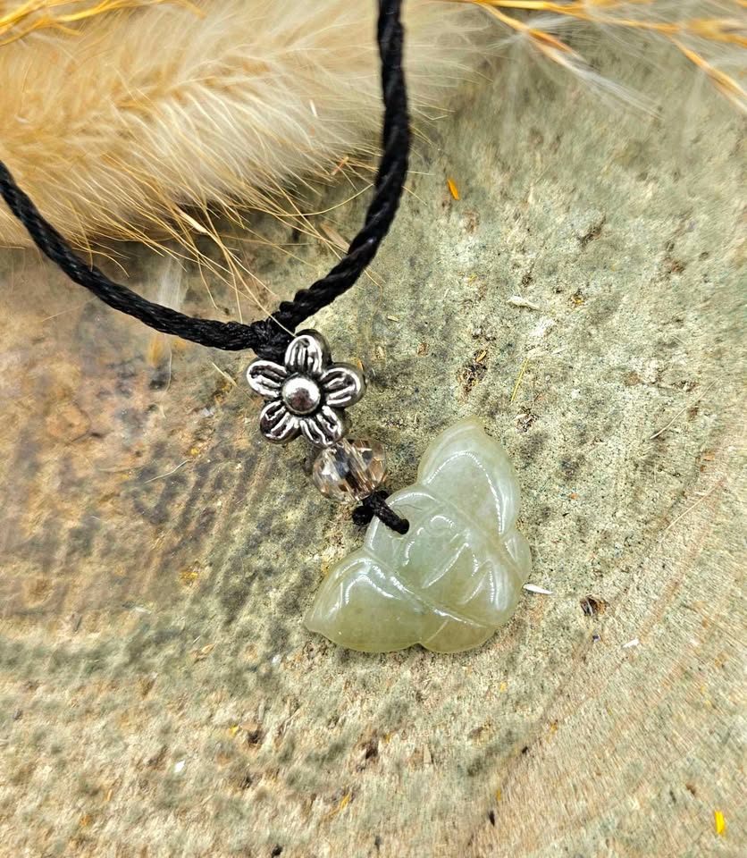 Nature Jade Carved Butterfly Pendant Necklace