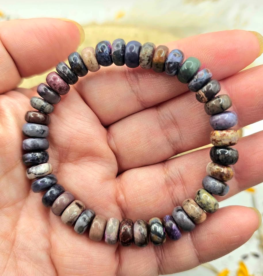 Genuine Sugilite Mini Donuts Bracelet