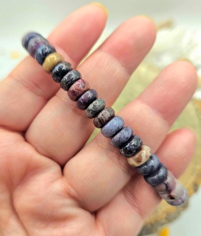 Genuine Sugilite Mini Donuts Bracelet