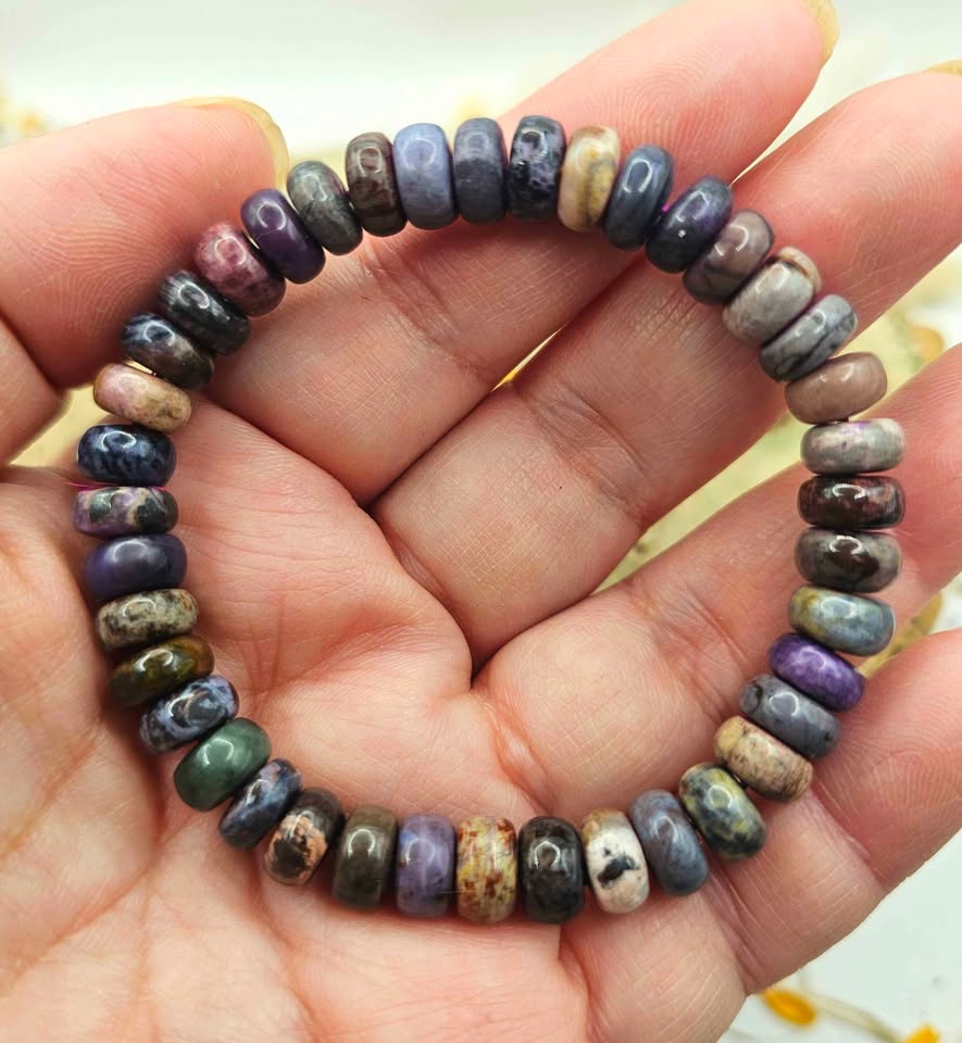 Genuine Sugilite Mini Donuts Bracelet