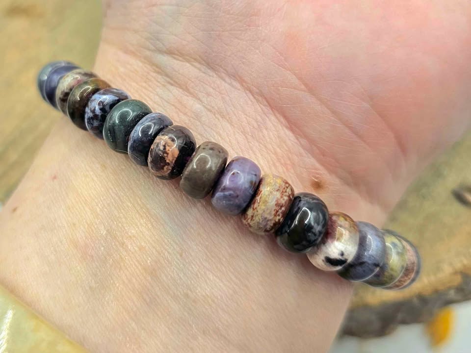 Genuine Sugilite Mini Donuts Bracelet