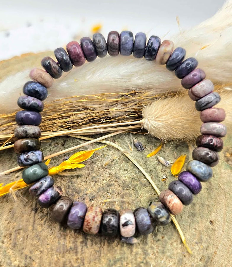 Genuine Sugilite Mini Donuts Bracelet