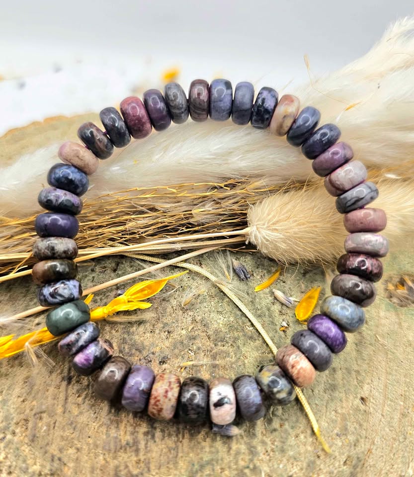 Genuine Sugilite Mini Donuts Bracelet