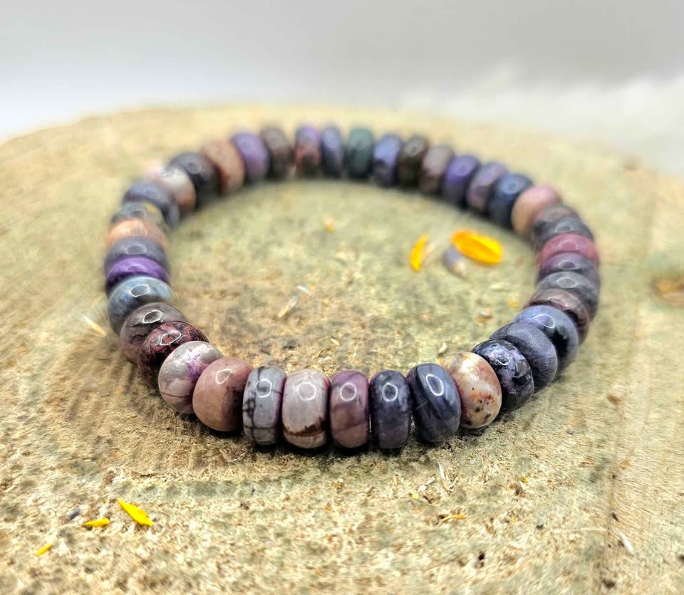 Genuine Sugilite Mini Donuts Bracelet