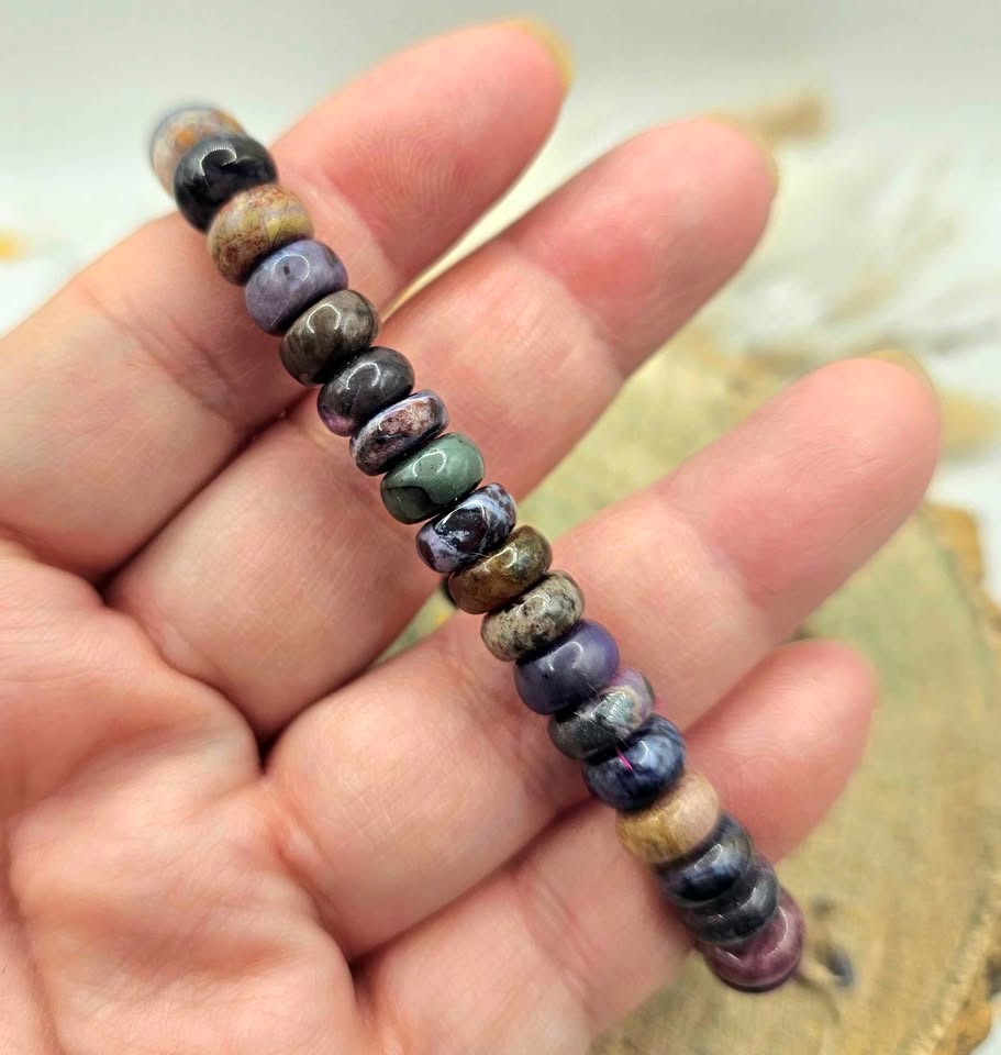 Genuine Sugilite Mini Donuts Bracelet