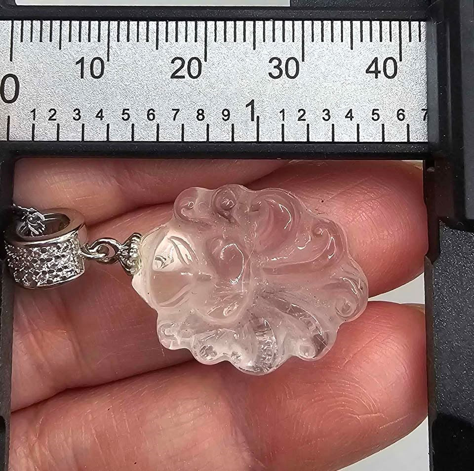 Nature Clear Crystal Nine Tails Fox Pendant Necklace