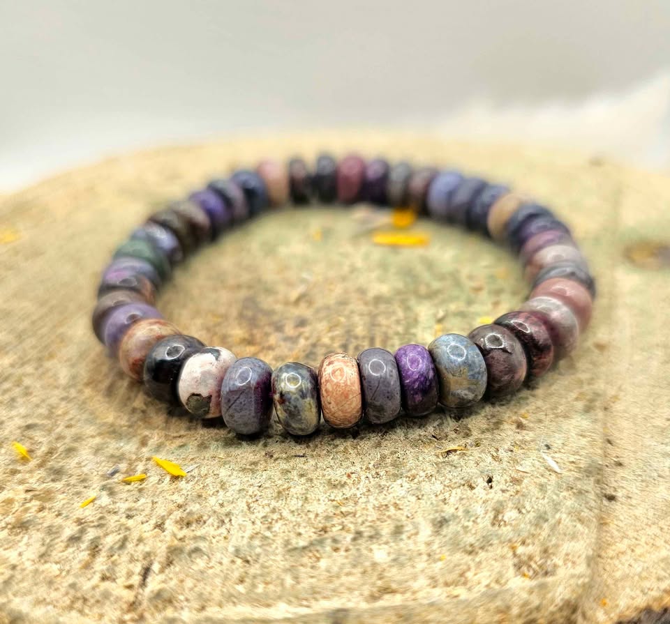 Genuine Sugilite Mini Donuts Bracelet