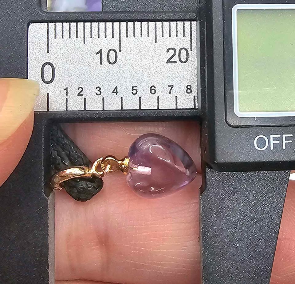 Nature Lavender Amethyst Heart Charm Necklace