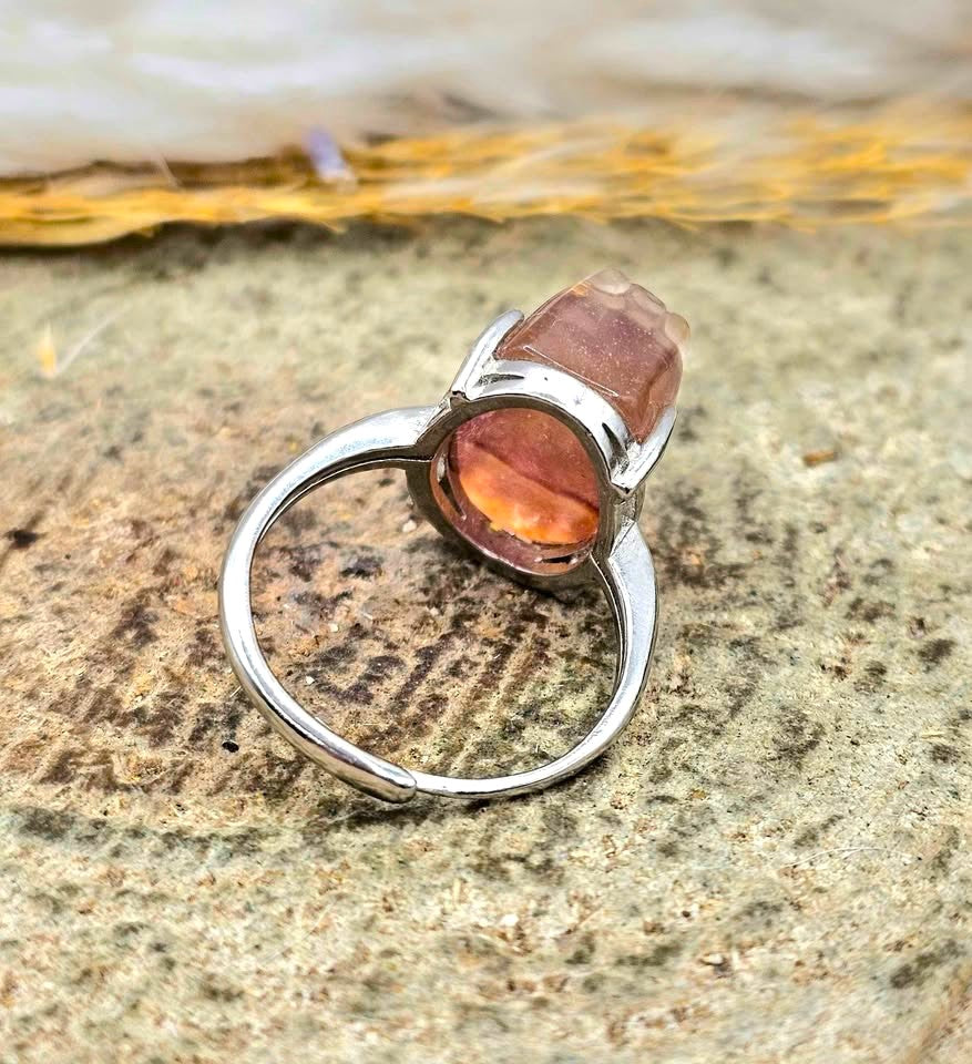 Nature Fluorite Pixiu Adjustable Ring