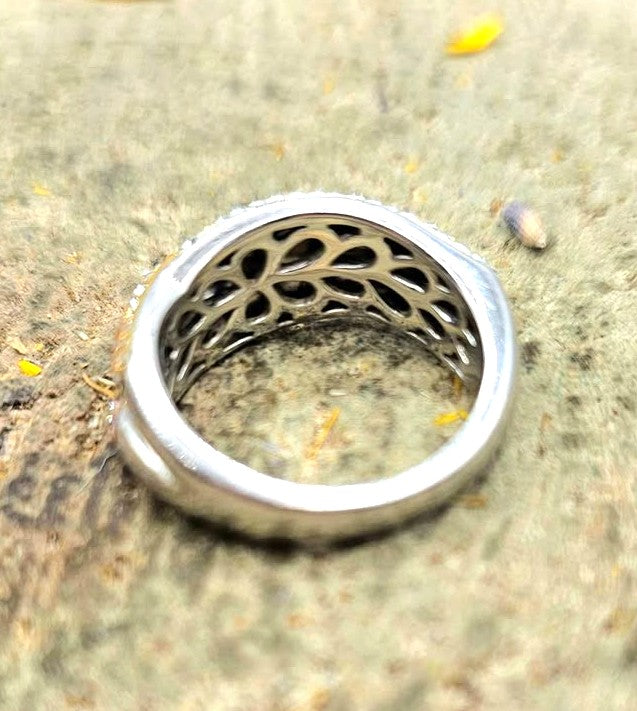 Tri Colors Ultra Sparking CZ bands Sterling 925 Ring(Size 7)