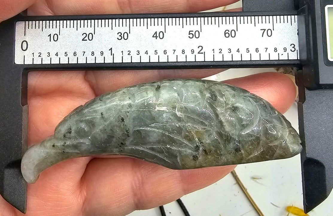 Nature Labradorite Carved Flashy Eagle Decor Figure