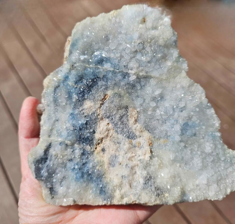 Nature Sparking Druzy Quartz 2.6 lbs Collector Specimen With Stand