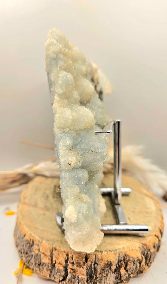 Nature Sparking Druzy Quartz 2.6 lbs Collector Specimen With Stand