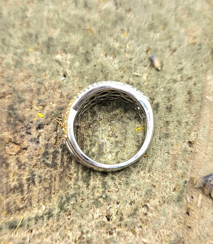 Tri Colors Ultra Sparking CZ bands Sterling 925 Ring(Size 7)