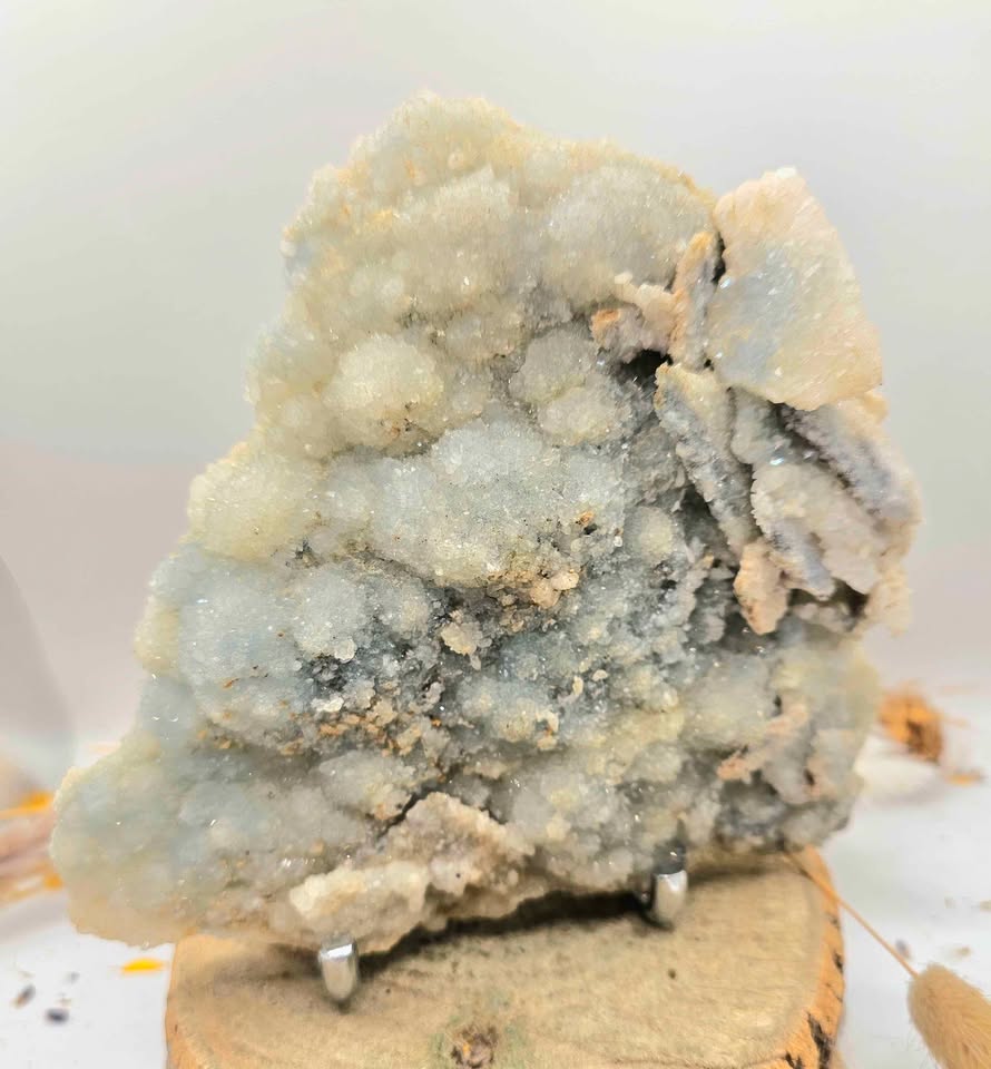 Nature Sparking Druzy Quartz 2.6 lbs Collector Specimen With Stand