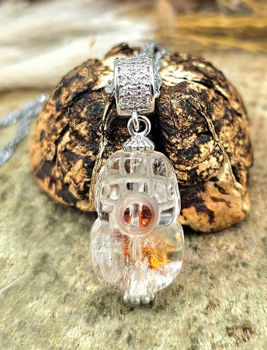Nature Hematoid Koi Quartz Pixiu Pendant Necklace
