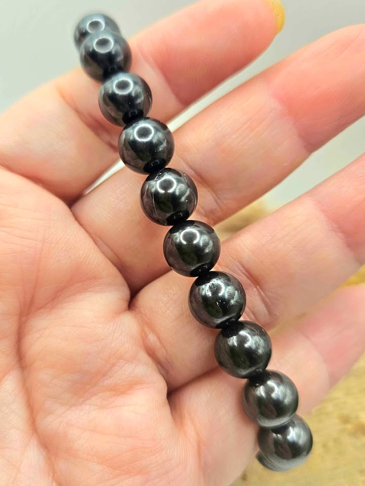 Nature genuine Iron Sugilite 9mm Round Bead Bracelet