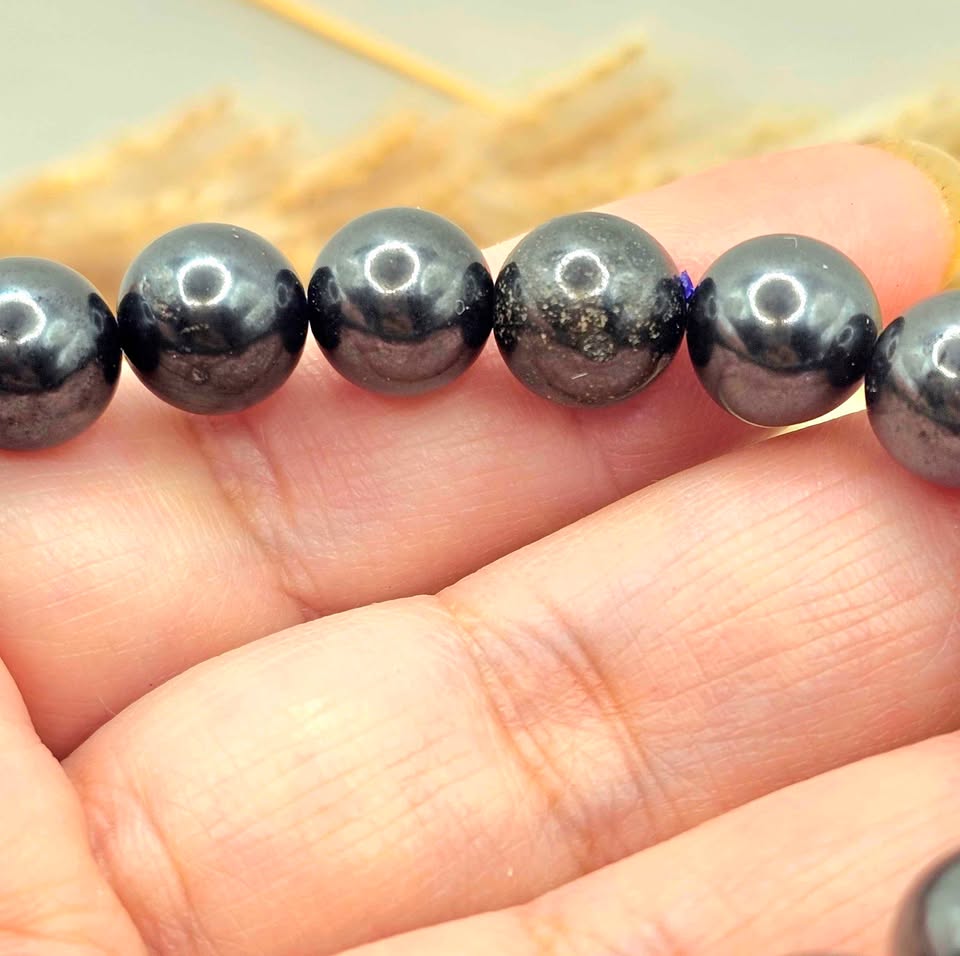 Nature genuine Iron Sugilite 9mm Round Bead Bracelet
