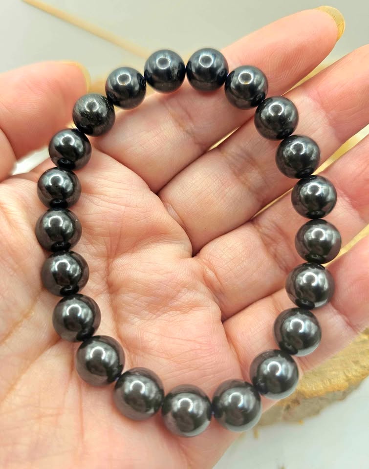 Nature genuine Iron Sugilite 9mm Round Bead Bracelet