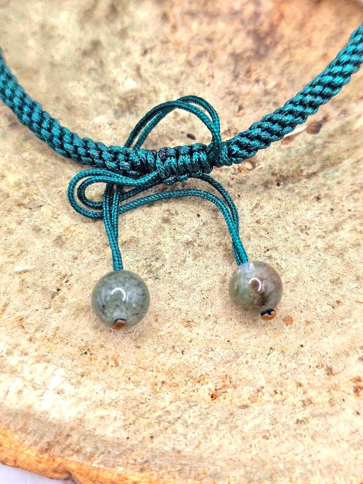 Nature Garden Quartz Hand Carved Penguin Braided Bracelet