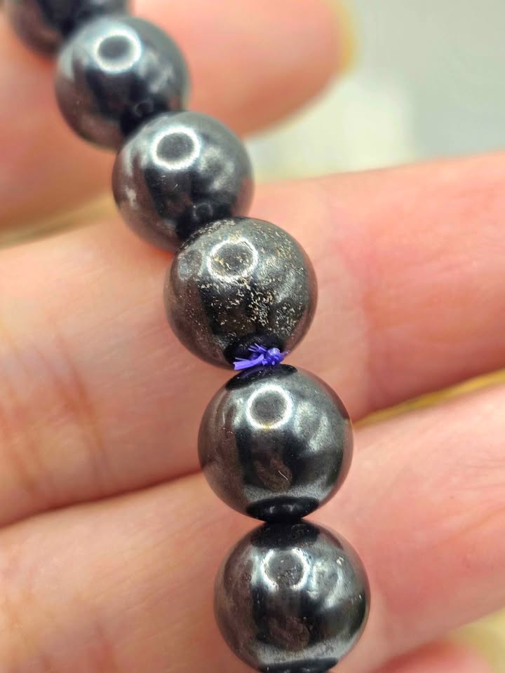 Nature genuine Iron Sugilite 9mm Round Bead Bracelet