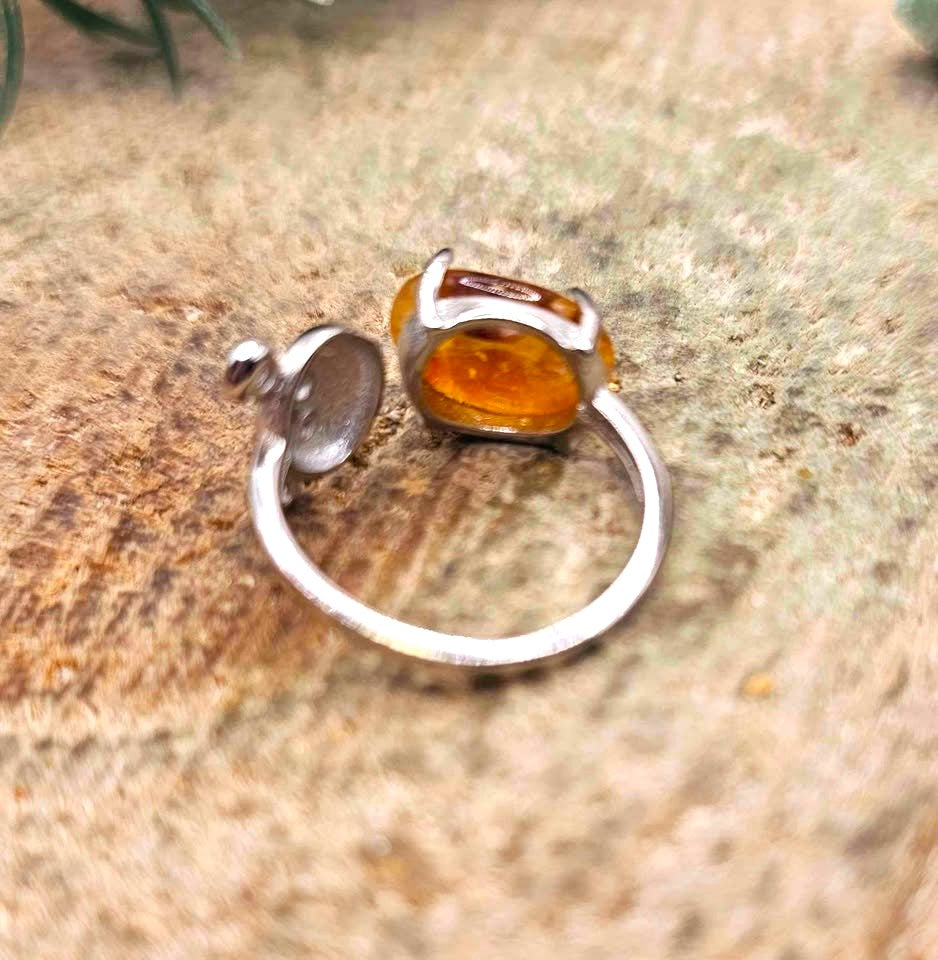 Golden healer quartz cute pig open ring — My Aura Gemstones