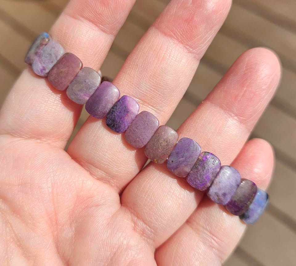 Genuine Nature Sugilite Oblong Tiles Beads Bracelet