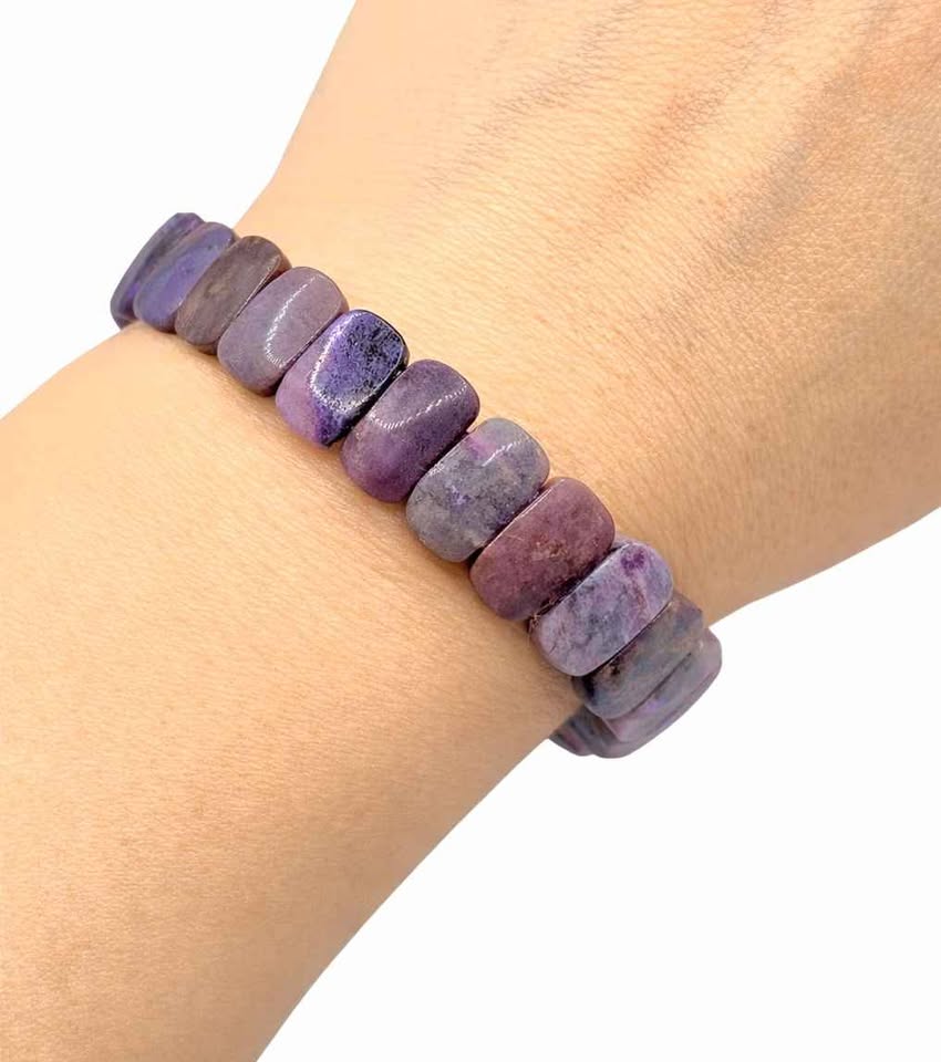 Genuine Nature Sugilite Oblong Tiles Beads Bracelet