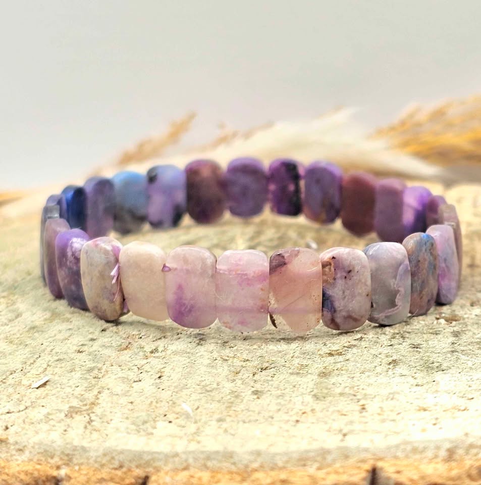 Genuine Nature Sugilite Oblong Tiles Beads Bracelet