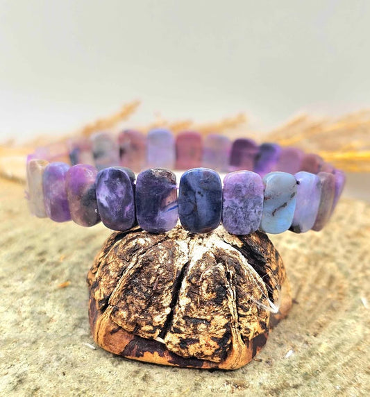 Genuine Nature Sugilite Oblong Tiles Beads Bracelet