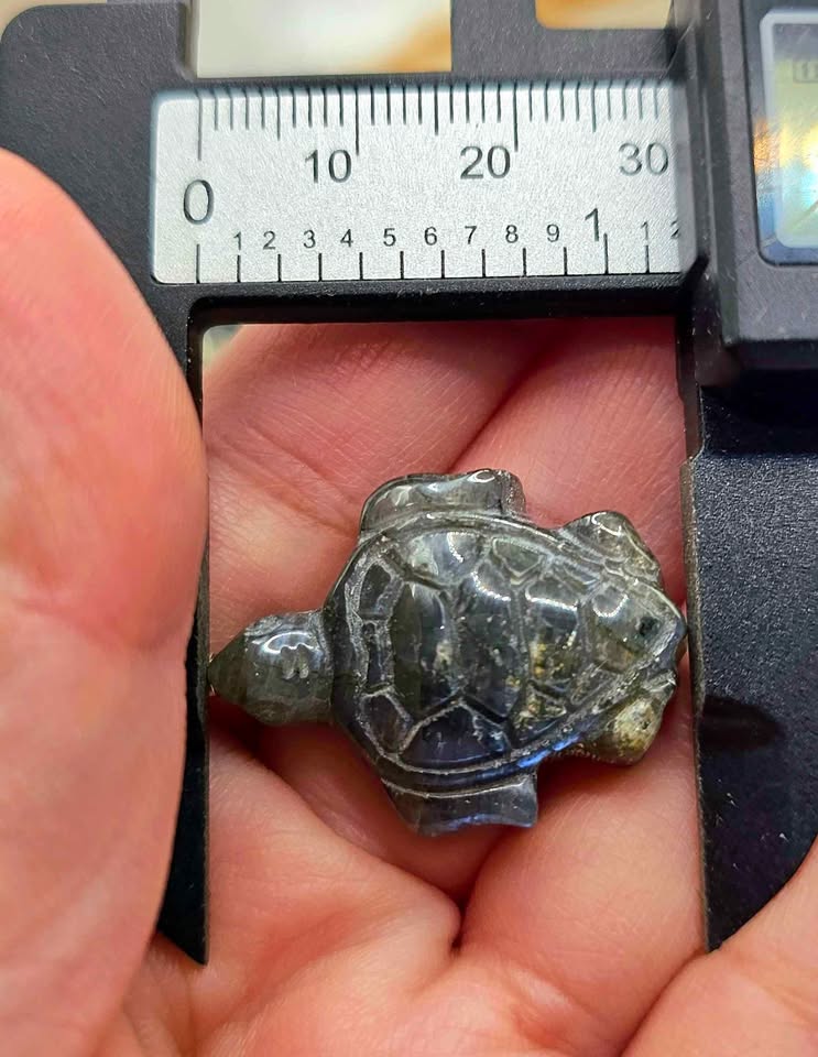 Nature Labradorite Carved Sea Turtle Pendant Necklace