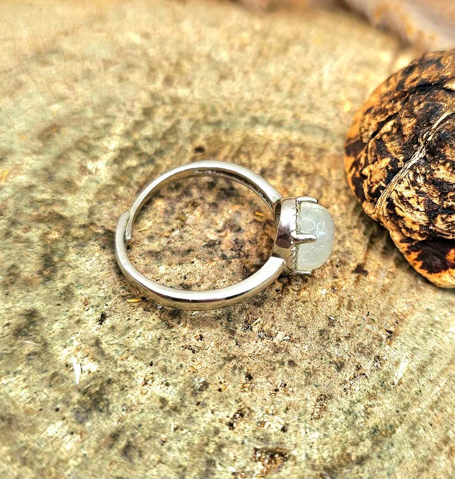 Nature Flashy Moonstone Adjustable Ring
